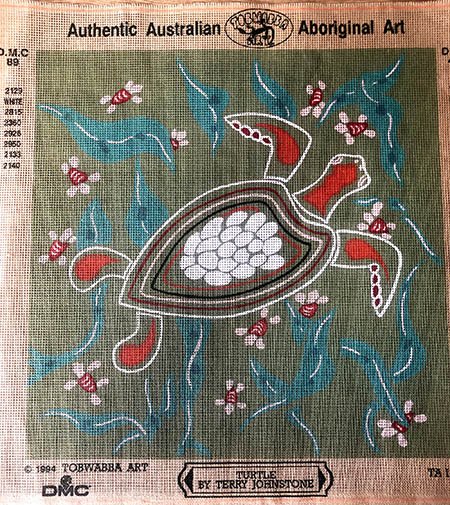 Aboriginal-Inspired Turtle Penelope printed tapestry Canvas