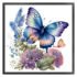 Butterflies & Flowers Stamped Cross Stitch Kit | Complete Embroidery Kit with Pre-Printed Fabric, Threads and Accessories, 40cm x40cm