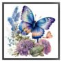 Butterflies & Flowers Stamped Cross Stitch Kit | Complete Embroidery Kit with Pre-Printed Fabric, Threads and Accessories, 40cm x40cm