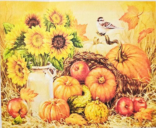 Stamped Cross Stitch Kit Autumn Pumpkins