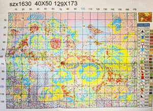 Stamped Cross Stitch fabric Pumpkins and Flowers